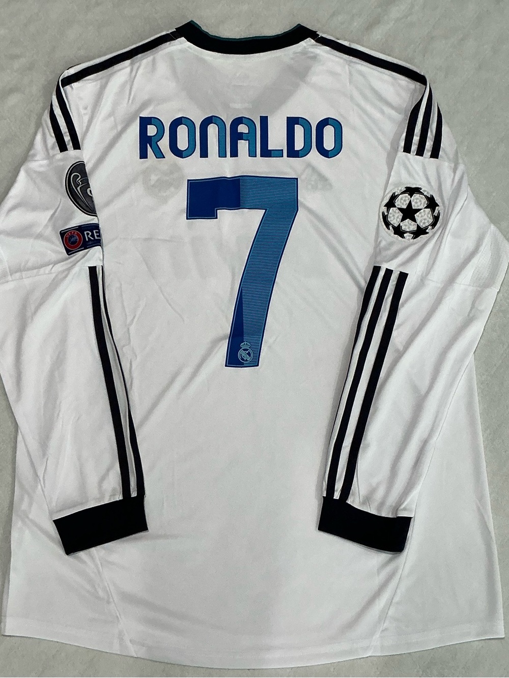 NWT Real Madrid 2012/13 Home Retro Jersey Long Sleeves Ronaldo # 7 Size XL - Picture 2 of 14